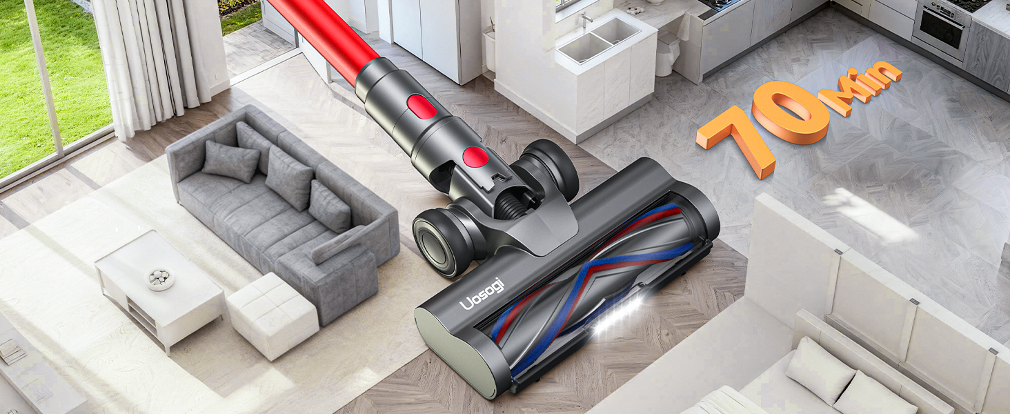 Cordless Vacuum Cleaner, Upgraded 55KPA 650W 70Mins Stick Vacuum with Hurricane Mode, Self-Standing, Touch Screen, 1.8L Dust Cup, Anti-tangle Wireless Vacumm, Vacuum Cleaners for Home/Pet Hair/Carpets detail 7
