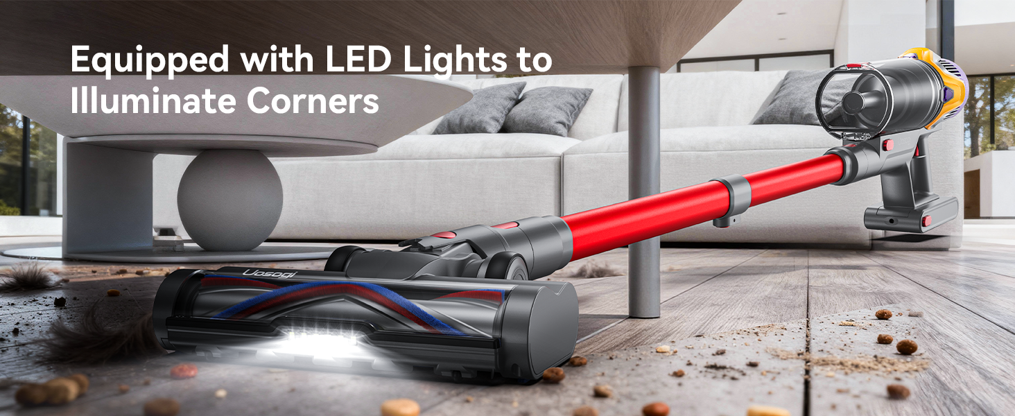 Cordless Vacuum Cleaner, Upgraded 55KPA 650W 70Mins Stick Vacuum with Hurricane Mode, Self-Standing, Touch Screen, 1.8L Dust Cup, Anti-tangle Wireless Vacumm, Vacuum Cleaners for Home/Pet Hair/Carpets detail 10