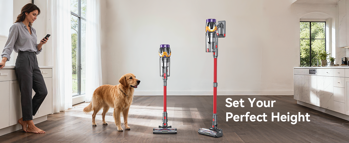 Cordless Vacuum Cleaner, Upgraded 55KPA 650W 70Mins Stick Vacuum with Hurricane Mode, Self-Standing, Touch Screen, 1.8L Dust Cup, Anti-tangle Wireless Vacumm, Vacuum Cleaners for Home/Pet Hair/Carpets detail 12