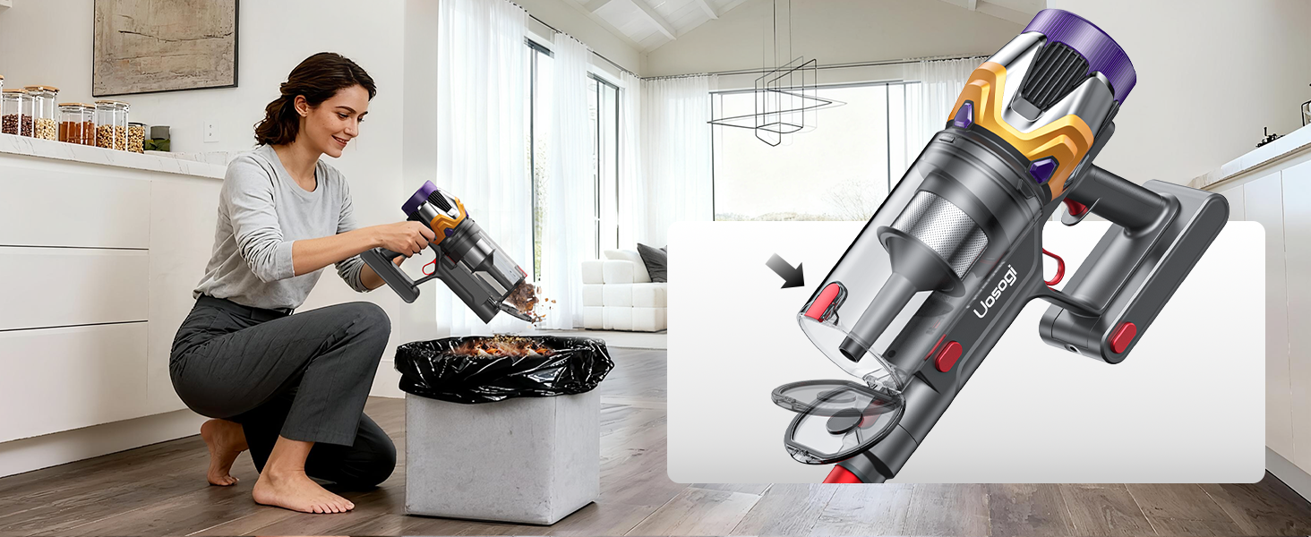 Cordless Vacuum Cleaner, Upgraded 55KPA 650W 70Mins Stick Vacuum with Hurricane Mode, Self-Standing, Touch Screen, 1.8L Dust Cup, Anti-tangle Wireless Vacumm, Vacuum Cleaners for Home/Pet Hair/Carpets detail 13