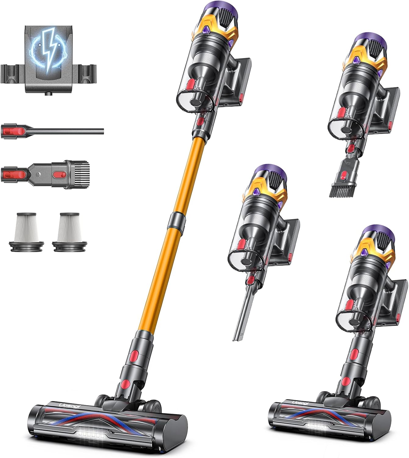 Cordless Vacuum Cleaner, Upgraded 55KPA 650W 70Mins Stick Vacuum with Hurricane Mode, Self-Standing, Touch Screen, 1.8L Dust Cup, Anti-tangle Wireless Vacumm, Vacuum Cleaners for Home/Pet Hair/Carpets detail 16