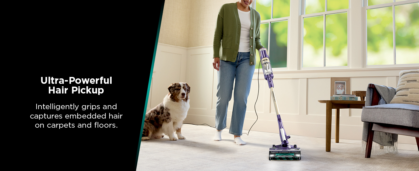 Shark POWERDETECT Ultra-Light Corded Stick Vacuum with DuoClean Technology, Self-Cleaning Brushroll for No Hair Wrap, Anti-Allergen Complete Seal & Odor Neutralizer Technology, Eggplant, HZ4002 detail 6