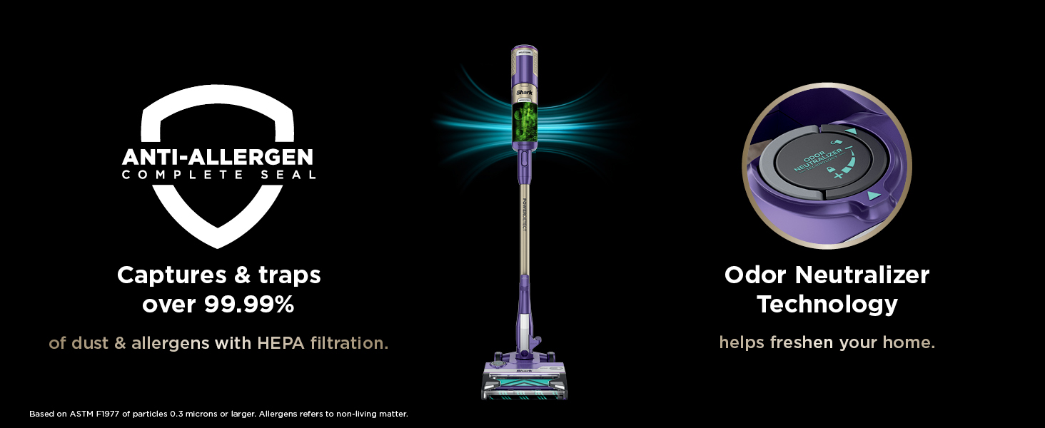 Shark POWERDETECT Ultra-Light Corded Stick Vacuum with DuoClean Technology, Self-Cleaning Brushroll for No Hair Wrap, Anti-Allergen Complete Seal & Odor Neutralizer Technology, Eggplant, HZ4002 detail 8