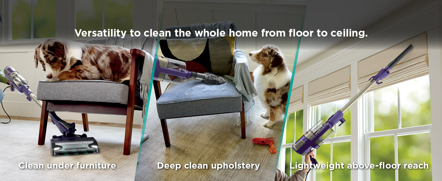 Shark POWERDETECT Ultra-Light Corded Stick Vacuum with DuoClean Technology, Self-Cleaning Brushroll for No Hair Wrap, Anti-Allergen Complete Seal & Odor Neutralizer Technology, Eggplant, HZ4002 detail 11