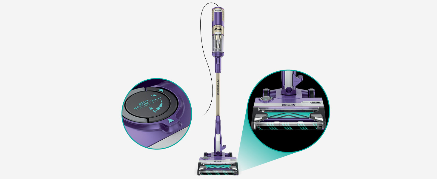 Shark POWERDETECT Ultra-Light Corded Stick Vacuum with DuoClean Technology, Self-Cleaning Brushroll for No Hair Wrap, Anti-Allergen Complete Seal & Odor Neutralizer Technology, Eggplant, HZ4002 detail 16