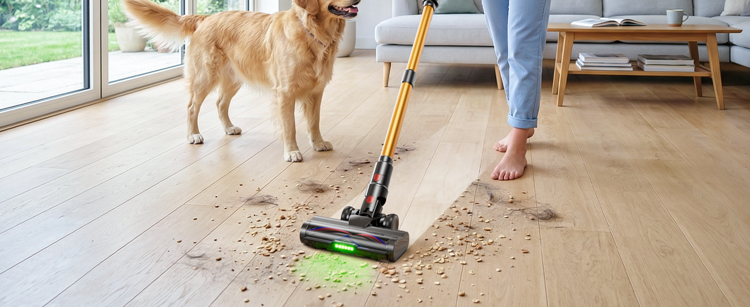 Cordless Vacuum Cleaner, 650W 55Kpa 70Mins Cordless Stick Vacuum with Hurricane Mode, 1.8L Cup, Anti-Tangle Vacuum Cordless, Self-Standing Vacuum Cleaners for Home Pet Hair Carpets detail 2