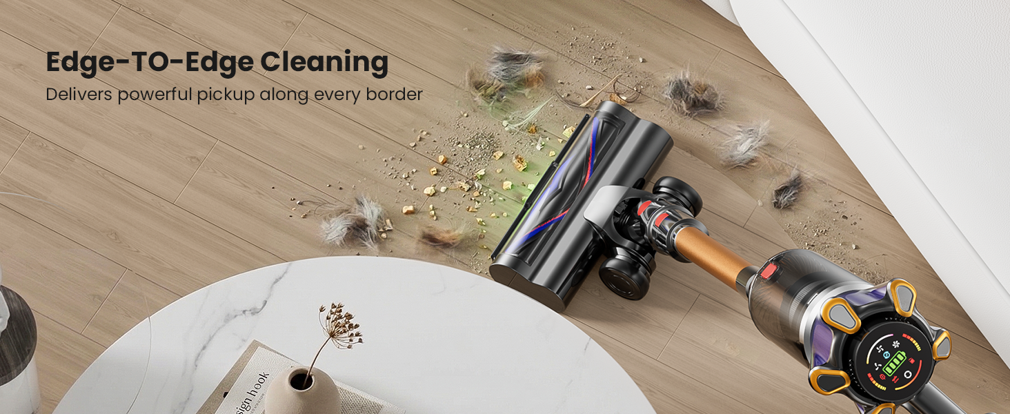 Cordless Vacuum Cleaner, 650W 55Kpa 70Mins Cordless Stick Vacuum with Hurricane Mode, 1.8L Cup, Anti-Tangle Vacuum Cordless, Self-Standing Vacuum Cleaners for Home Pet Hair Carpets detail 8