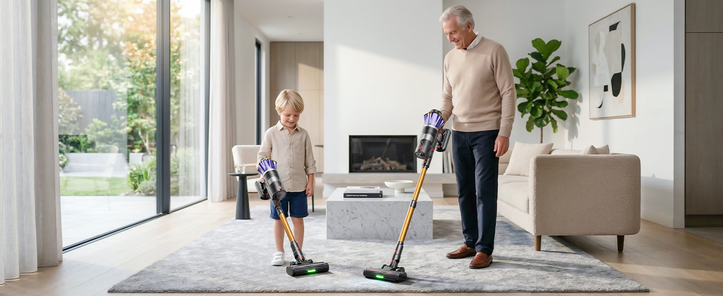 Cordless Vacuum Cleaner, 650W 55Kpa 70Mins Cordless Stick Vacuum with Hurricane Mode, 1.8L Cup, Anti-Tangle Vacuum Cordless, Self-Standing Vacuum Cleaners for Home Pet Hair Carpets detail 12