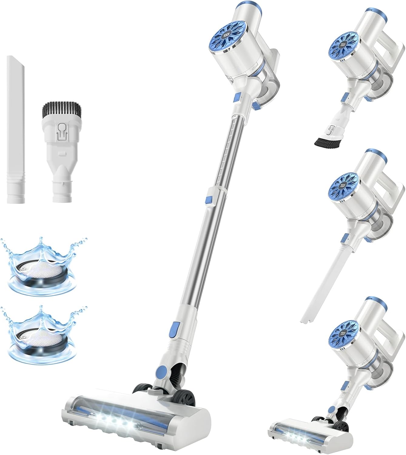 VIPSUN Cordless Vacuum Cleaner with Self-Standing, LED Screen Stick Vacuum Cleaners for Home, Lightweight Powerful Suction Vacuum, 6-in-1 Rechargeable Vacuum for Carpets, Pet Hair, Hardwood Floors detail 13
