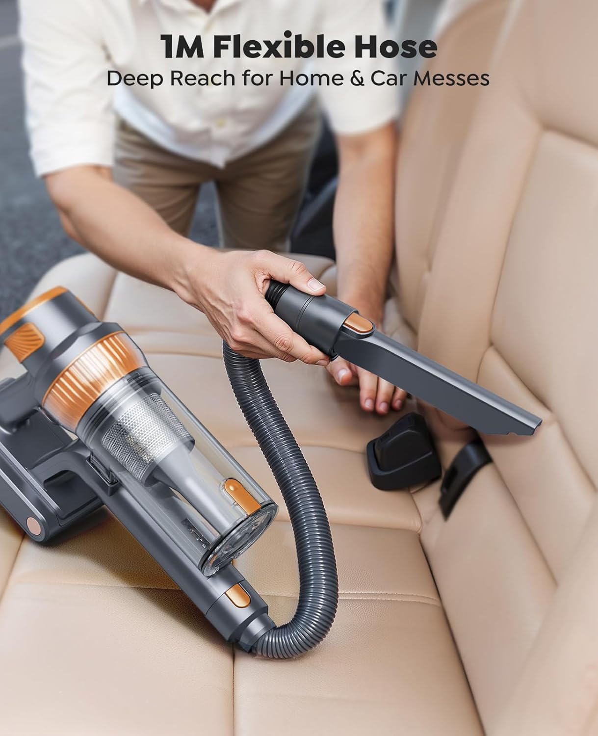 Cordless Vacuum Cleaner, 55KPa 650W 70Mins Stick Vacuum Cleaners for Home, Self-Standing Handheld Vacuum with 3.3Ft Extendable Hose, LED Touch Screen for Pet Hair/Floor/Carpet detail 12