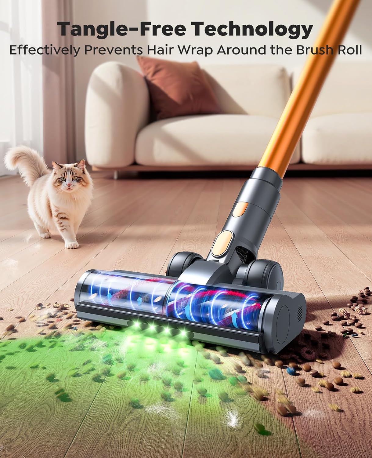 Cordless Vacuum Cleaner, 55KPa 650W 70Mins Stick Vacuum Cleaners for Home, Self-Standing Handheld Vacuum with 3.3Ft Extendable Hose, LED Touch Screen for Pet Hair/Floor/Carpet detail 13