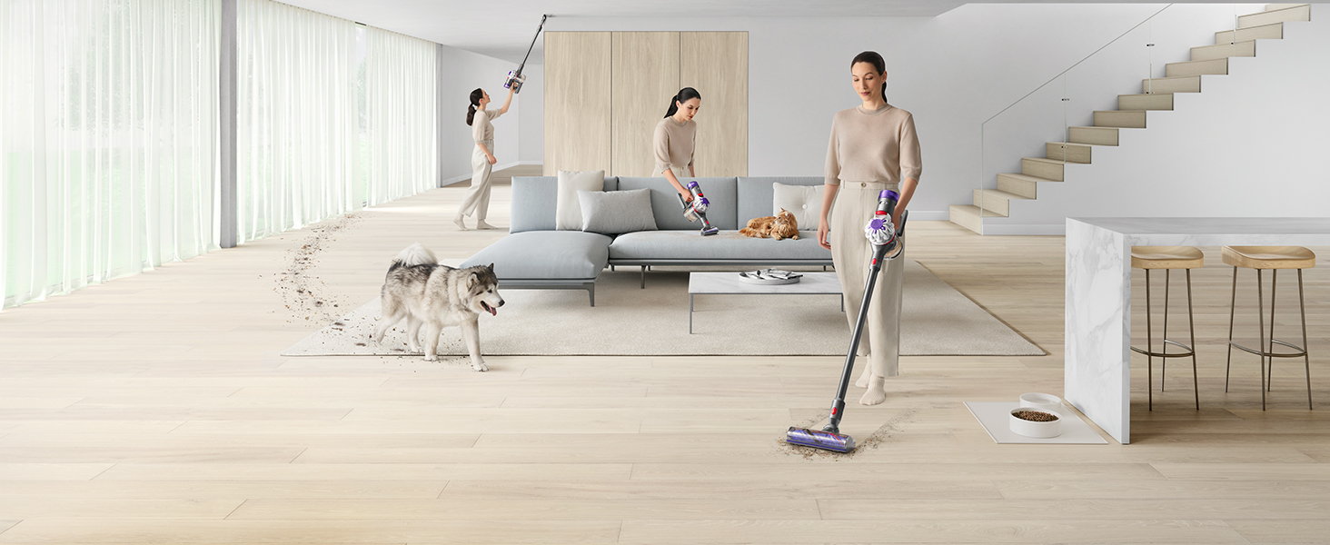 Dyson V8 Cordless Vacuum, Cleans Hard Floors and Carpets, Detangles, Converts to Handheld, 115AW, 2 Power Modes, Up to 40 Minutes¹ detail 1