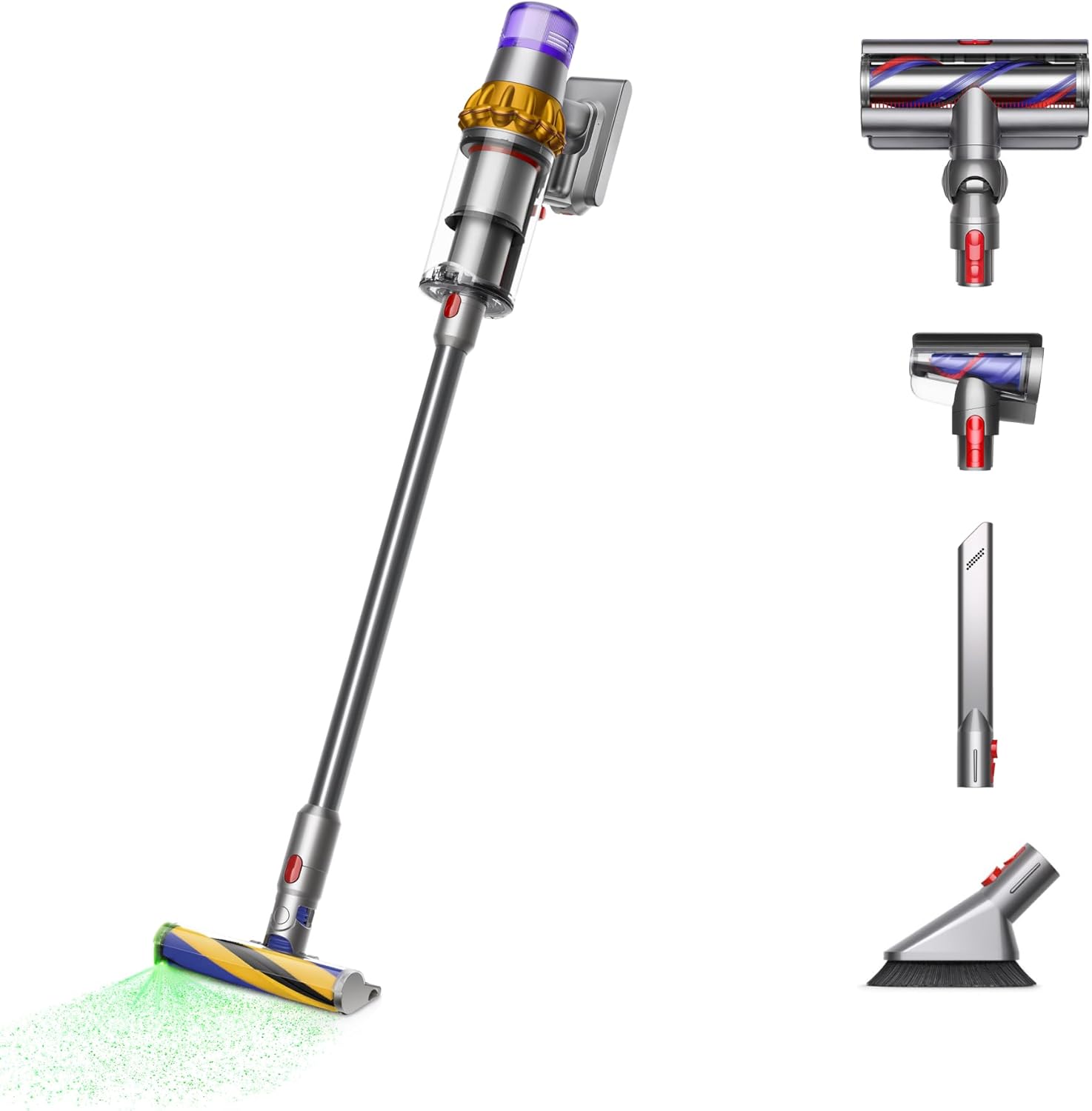 Dyson V15 Detect Plus Cordless Vacuum, Illumination Reveals dust, 240AW, 3 Power Modes, Up to 60 Minutes,² Deep Cleans Hard Floors and Carpets, Detangles pet Hair, Converts to Handheld detail 16