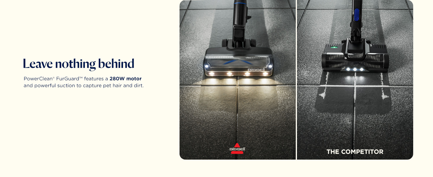Bissell PowerClean FurGuard 280W Self-Standing Cordless Vacuum w/Self-Cleaning Brush Roll, Strong Suction, Removeable Battery, Wall Mount, Upholstery Tool & Bright Headlights detail 7
