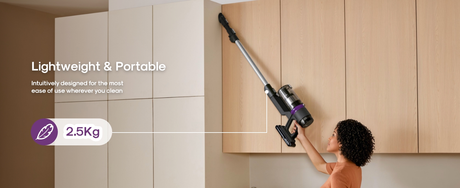 EurekaCordless Vacuum - 50 Min Runtime for Large Homes, 5.5 lbs Lightweight, Ideal for Pet Hair & Allergies on Hardwood & Carpet ReactiClean 410 detail 3