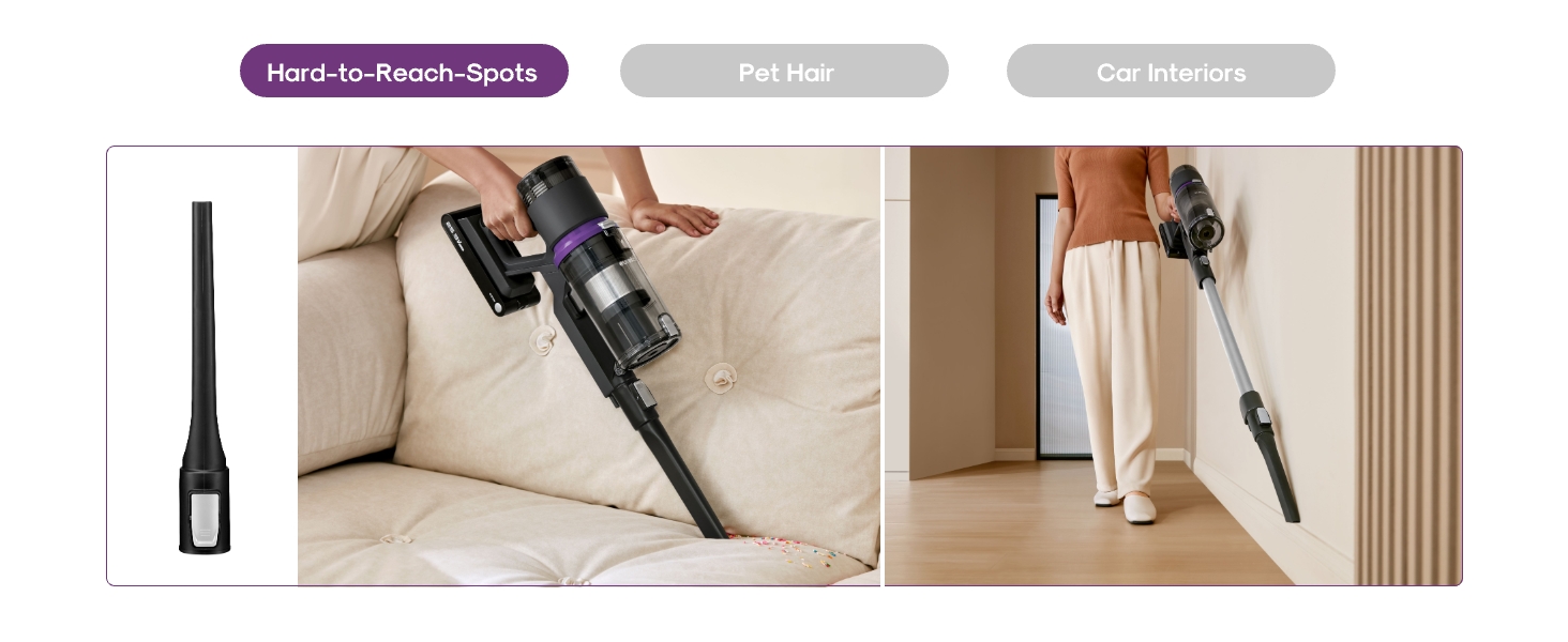 EurekaCordless Vacuum - 50 Min Runtime for Large Homes, 5.5 lbs Lightweight, Ideal for Pet Hair & Allergies on Hardwood & Carpet ReactiClean 410 detail 6