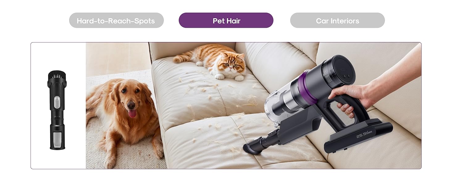 EurekaCordless Vacuum - 50 Min Runtime for Large Homes, 5.5 lbs Lightweight, Ideal for Pet Hair & Allergies on Hardwood & Carpet ReactiClean 410 detail 7