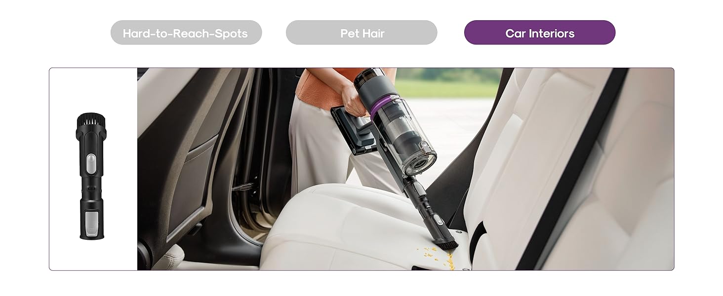 EurekaCordless Vacuum - 50 Min Runtime for Large Homes, 5.5 lbs Lightweight, Ideal for Pet Hair & Allergies on Hardwood & Carpet ReactiClean 410 detail 8