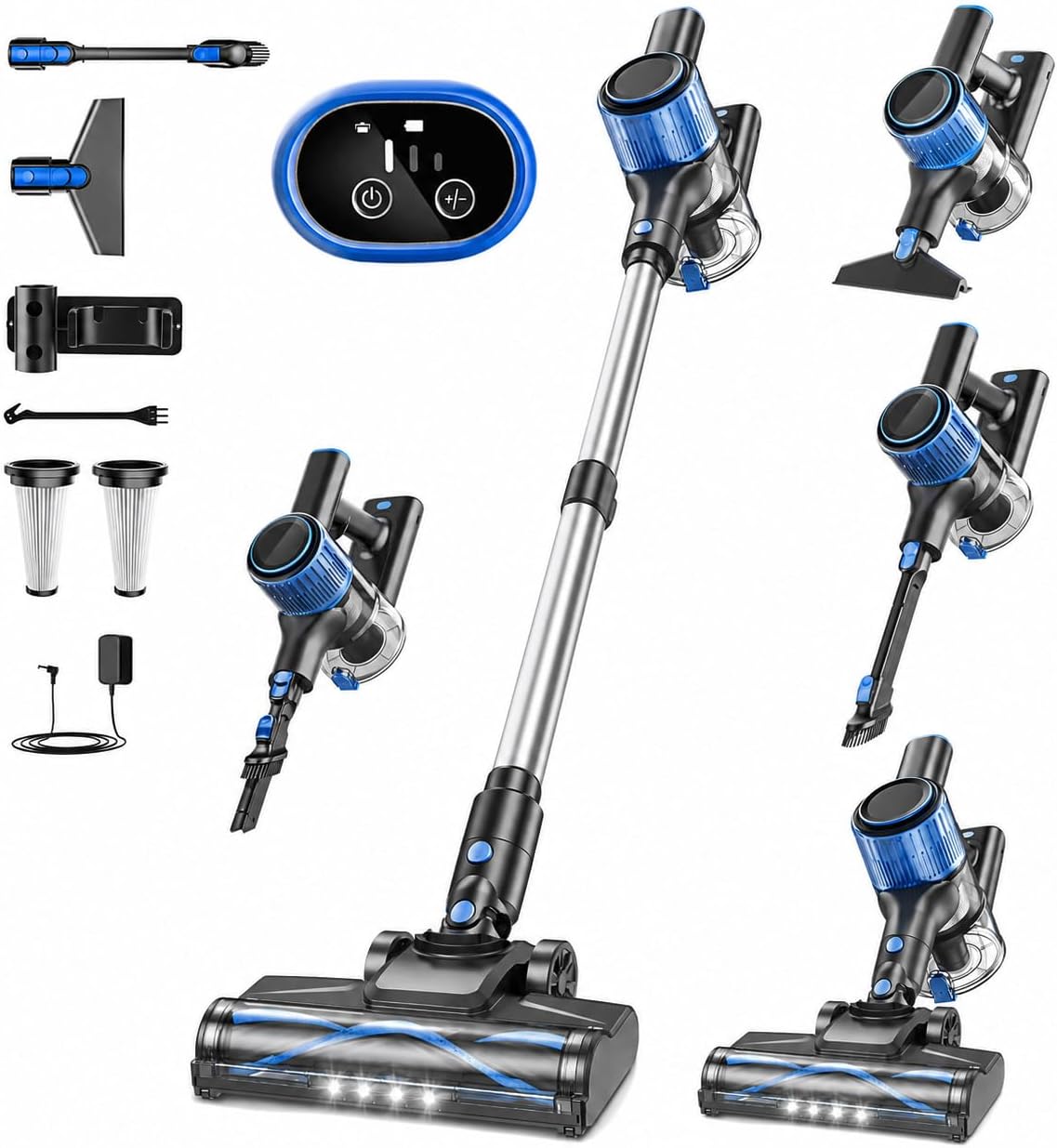 VOKENE Cordless Vacuum Cleaner, 8 in 1 Powerful Suction Lightweight Vacuum Cleaner for Home, LED Display, 3 Suction Modes, 45Mins Detachable Battery Vacuum for Hard Floor Carpet Pet Hair detail 18