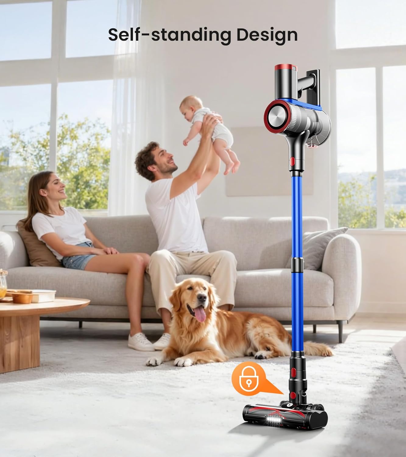 NADALY Cordless Vacuum Cleaner, 550W 45Kpa 65Mins Vacuum Cleaners for Home, Stick Vacuum with LED Display, Anti-Tangle, Self-Standing, 8-in-1 Lightweight Vacuum for Hardwood Floor/Carpet/Pet Hair detail 14
