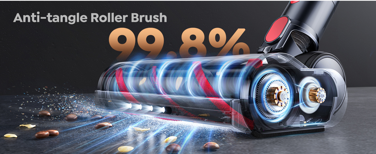 Cordless Vacuum Cleaner, 55KPA 650W 70Mins Stick Vacuum Cleaners for Home with Motorized Bed Brush, Flexible Hose, LED Touchscreen, Auto Mode, Self-Standing & Wall Mount, for Pet Hair Carpet Floor detail 12