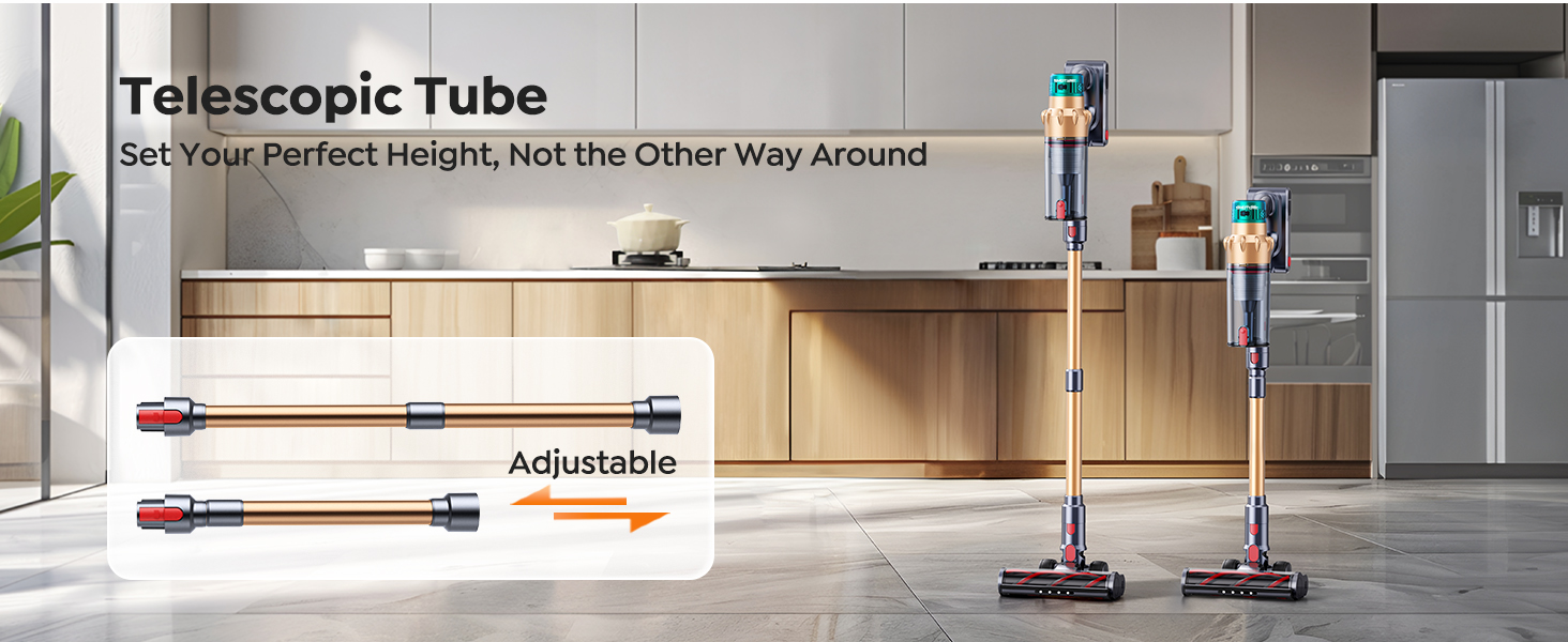 Cordless Vacuum Cleaner, 55KPA 650W 70Mins Stick Vacuum Cleaners for Home with Motorized Bed Brush, Flexible Hose, LED Touchscreen, Auto Mode, Self-Standing & Wall Mount, for Pet Hair Carpet Floor detail 13