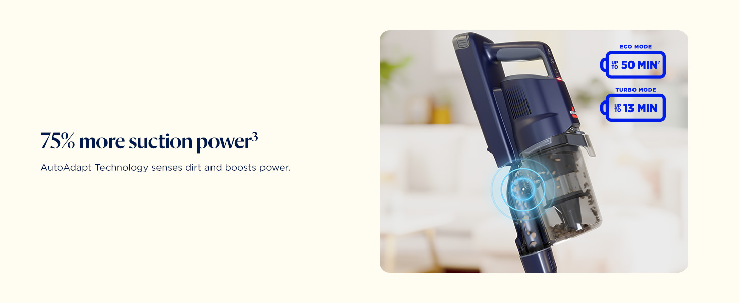 Bissell PowerClean DualBrush 280W Self-Standing Cordless Vacuum, DualBrush & AutoAdapt Tech, Self-Cleaning Brush Roll, Strong Suction, Removeable Battery, Upholstery Tool & Bright Headlights, 4196K detail 2