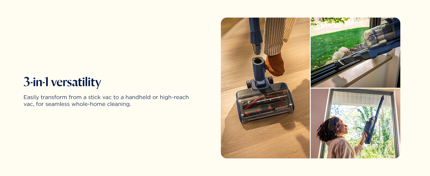 Bissell PowerClean DualBrush 280W Self-Standing Cordless Vacuum, DualBrush & AutoAdapt Tech, Self-Cleaning Brush Roll, Strong Suction, Removeable Battery, Upholstery Tool & Bright Headlights, 4196K detail 4