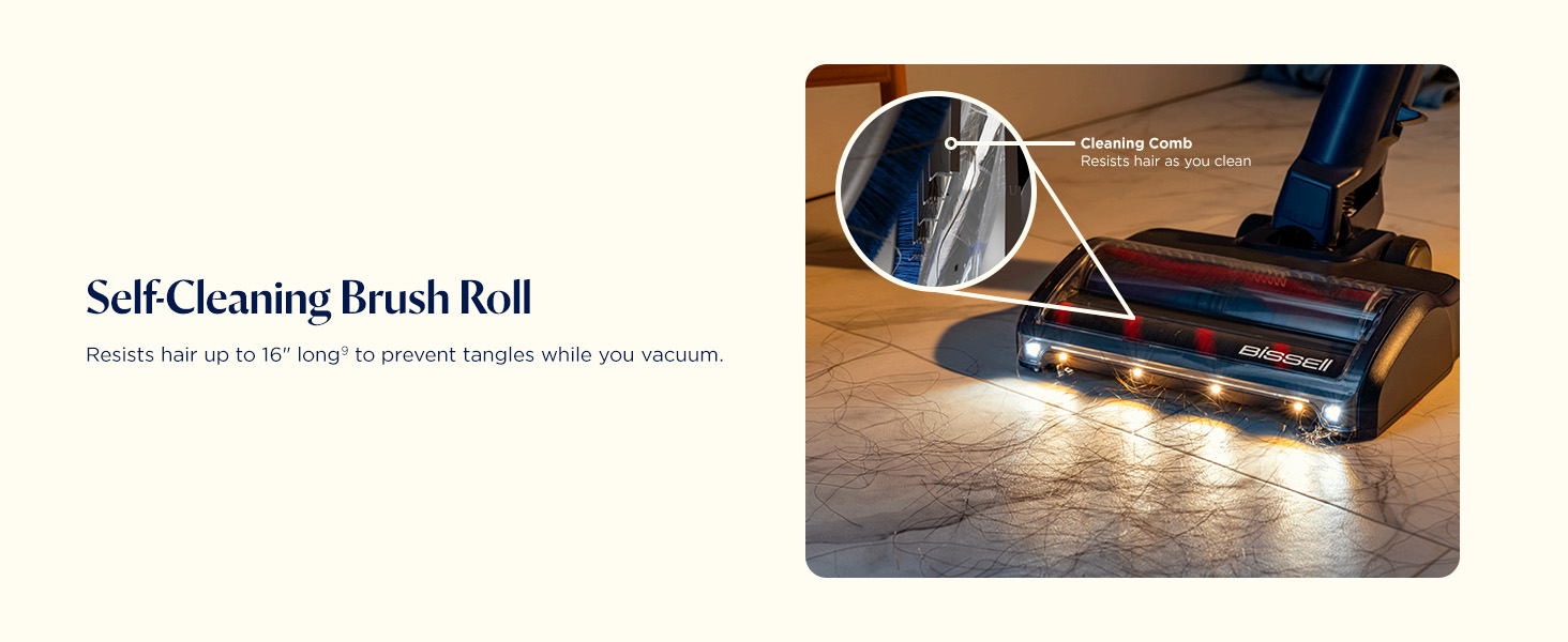 Bissell PowerClean DualBrush 280W Self-Standing Cordless Vacuum, DualBrush & AutoAdapt Tech, Self-Cleaning Brush Roll, Strong Suction, Removeable Battery, Upholstery Tool & Bright Headlights, 4196K detail 6