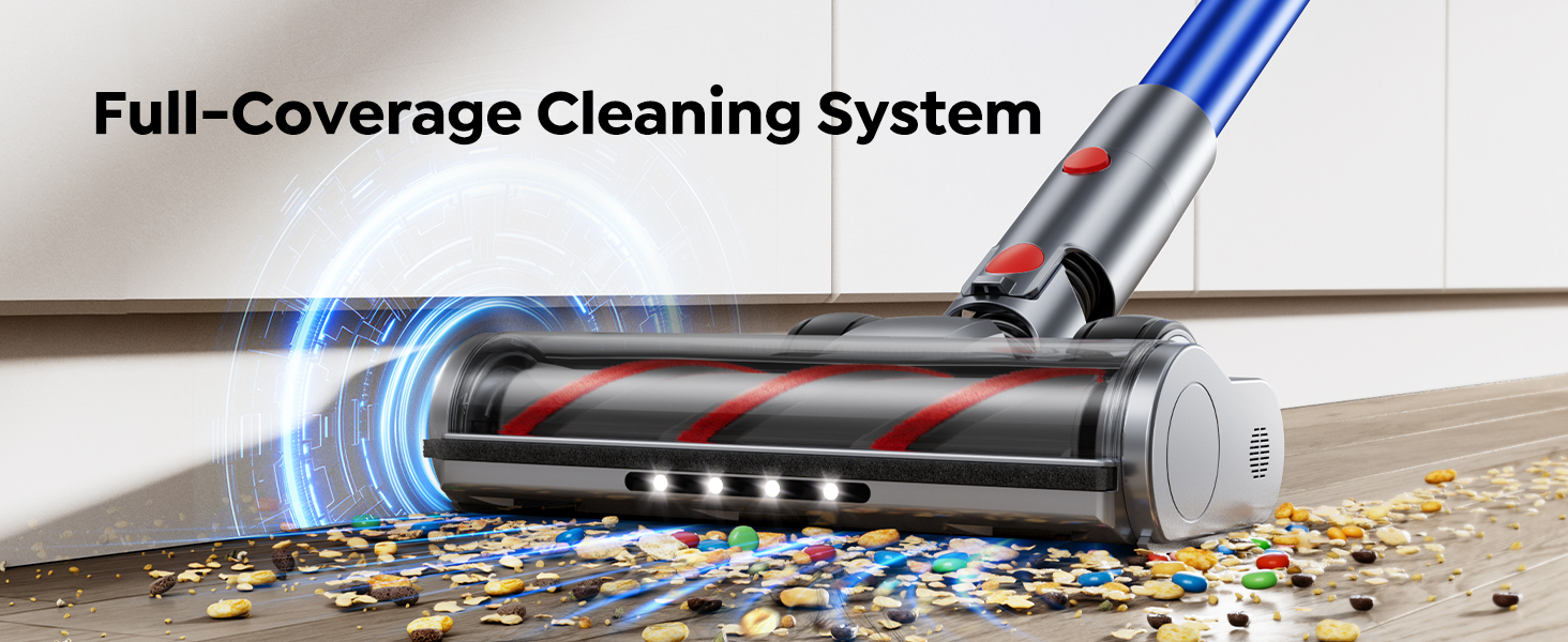 Cordless Vacuum Cleaner with 2 Batteries, 130 Mins/50KPa/600W Stick Vacuum Cleaners for Home with 3.3Ft Hose, Sofa Brush, TouchScreen AUTO-Mode, Wall Mount Charging, Scented, for Floor/Carpet/Pet Hair detail 5