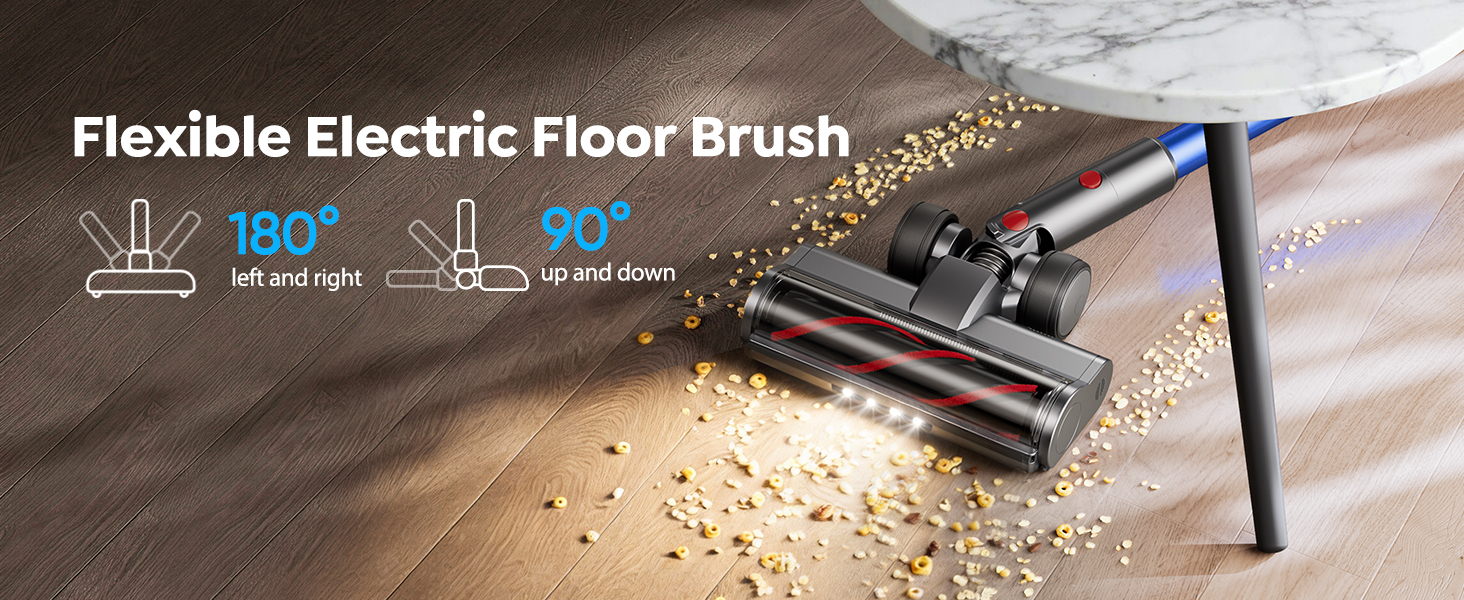 Cordless Vacuum Cleaner with 2 Batteries, 130 Mins/50KPa/600W Stick Vacuum Cleaners for Home with 3.3Ft Hose, Sofa Brush, TouchScreen AUTO-Mode, Wall Mount Charging, Scented, for Floor/Carpet/Pet Hair detail 6