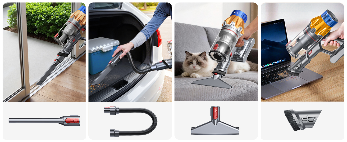 Cordless Vacuum Cleaner with 2 Batteries, 130 Mins/50KPa/600W Stick Vacuum Cleaners for Home with 3.3Ft Hose, Sofa Brush, TouchScreen AUTO-Mode, Wall Mount Charging, Scented, for Floor/Carpet/Pet Hair detail 10