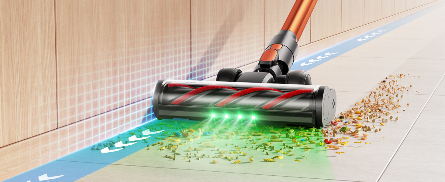 Cordless Vacuum Cleaner, 650W/55Kpa/70Mins Stick Vacuum Cleaners for Home with 180° Foldable Wand &3.3Ft Hose, Touch Screen AUTO-Mode, Wall Mount Charging, Fragrance, Vacuum for Floor/Carpet/Pet Hair detail 6