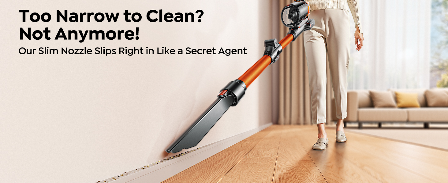 Cordless Vacuum Cleaner, 650W/55Kpa/70Mins Stick Vacuum Cleaners for Home with 180° Foldable Wand &3.3Ft Hose, Touch Screen AUTO-Mode, Wall Mount Charging, Fragrance, Vacuum for Floor/Carpet/Pet Hair detail 10