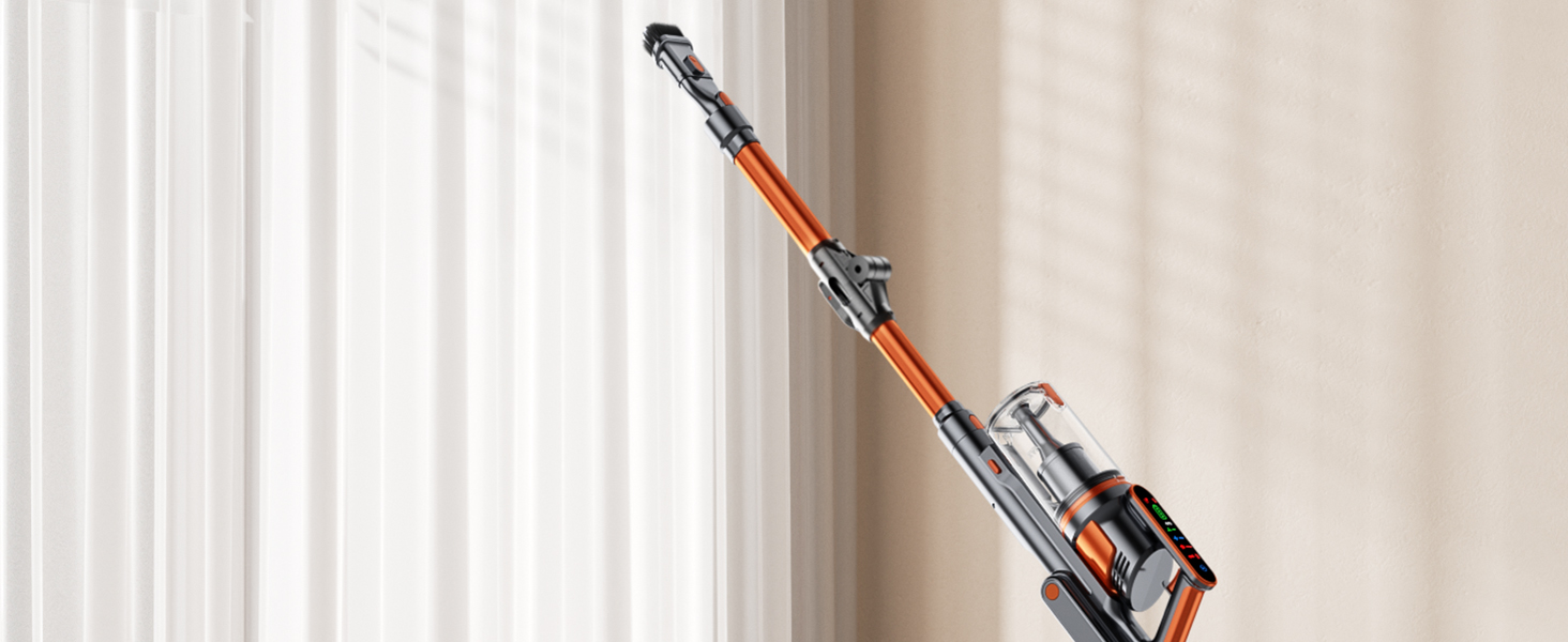 Cordless Vacuum Cleaner, 650W/55Kpa/70Mins Stick Vacuum Cleaners for Home with 180° Foldable Wand &3.3Ft Hose, Touch Screen AUTO-Mode, Wall Mount Charging, Fragrance, Vacuum for Floor/Carpet/Pet Hair detail 14