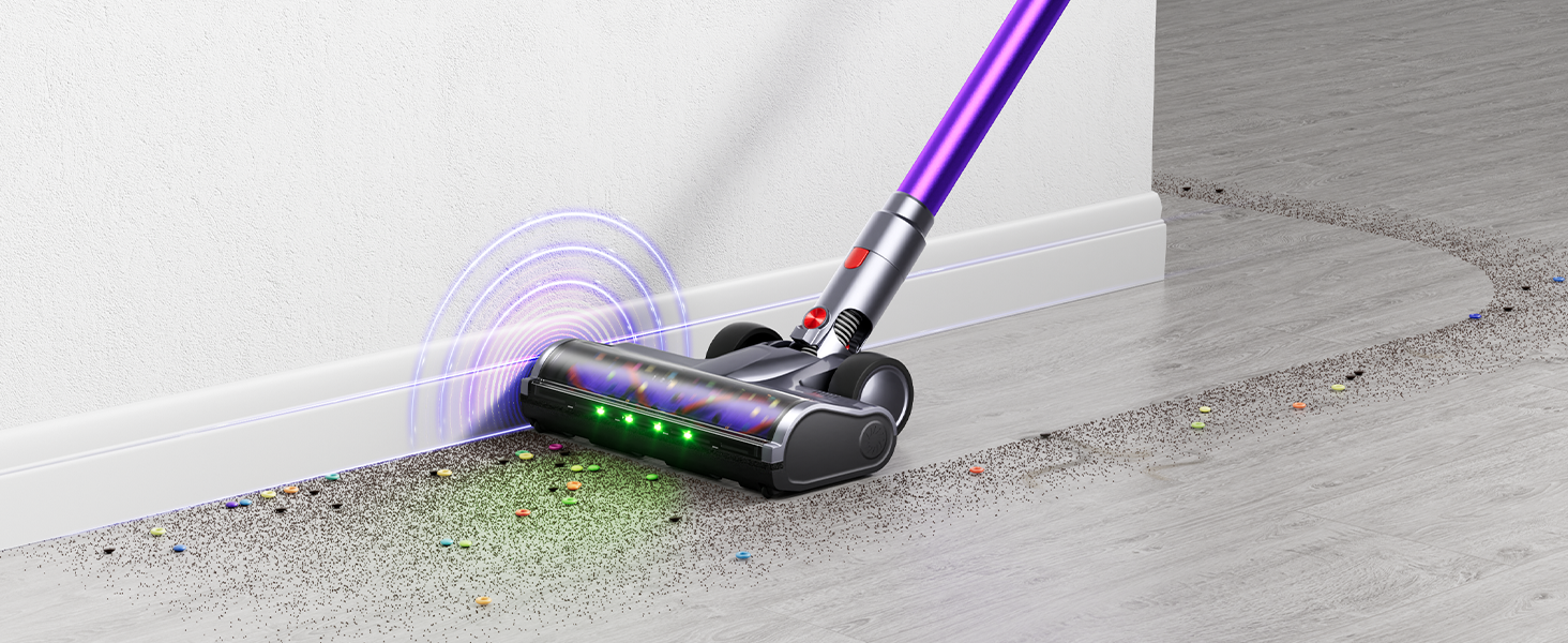 Cordless Vacuum Cleaner,650W 55KPA 80Mins Cordless Stick Vacuum with Smart Display,1.8L Cup,V-Shaped Anti-Tangle Brush,Wall Mount Charging,Self-Standing Vacuum Cleaners for Home,Floor,Carpet,Pet Hair detail 8