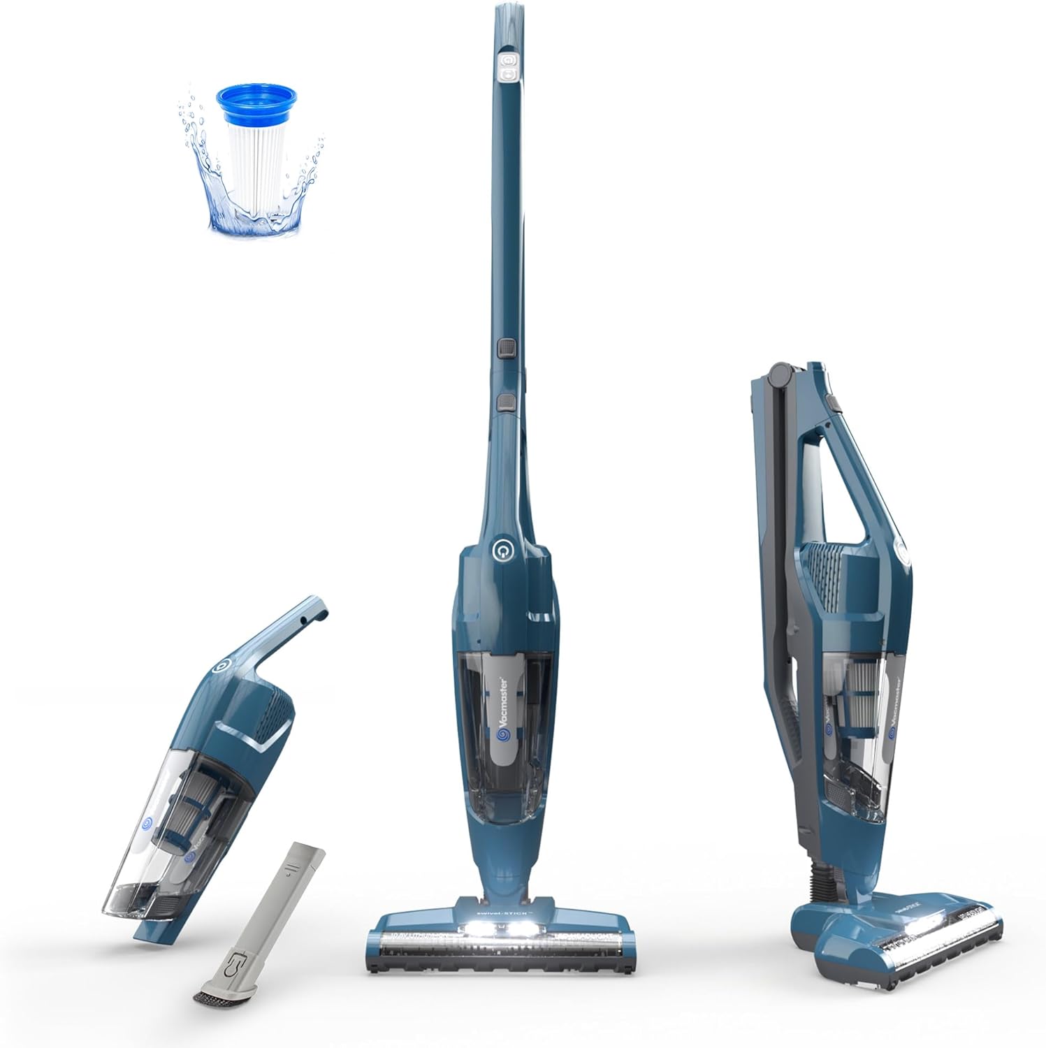 Vacmaster Portable 10.8V 2-in-1 Cordless Stick Lightweight Vacuum Cleaner with 2-Speed Power Control and LED Headlight for Hardwood Floor, Carpet & Pet Hair, Blue detail 8