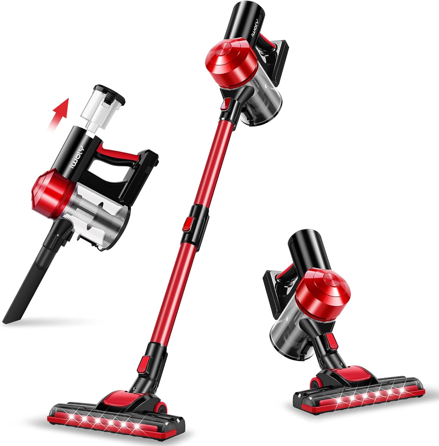 iwoly C150 Cordless Vacuum Cleaner Rechargeable with 2200mAh Detachable Battery, 18000Pa Cyclone Vacuum with HEPA Filter, Lightweight Portable Handheld Stick Vacuum for Hard Floor Car Cleaning detail 14