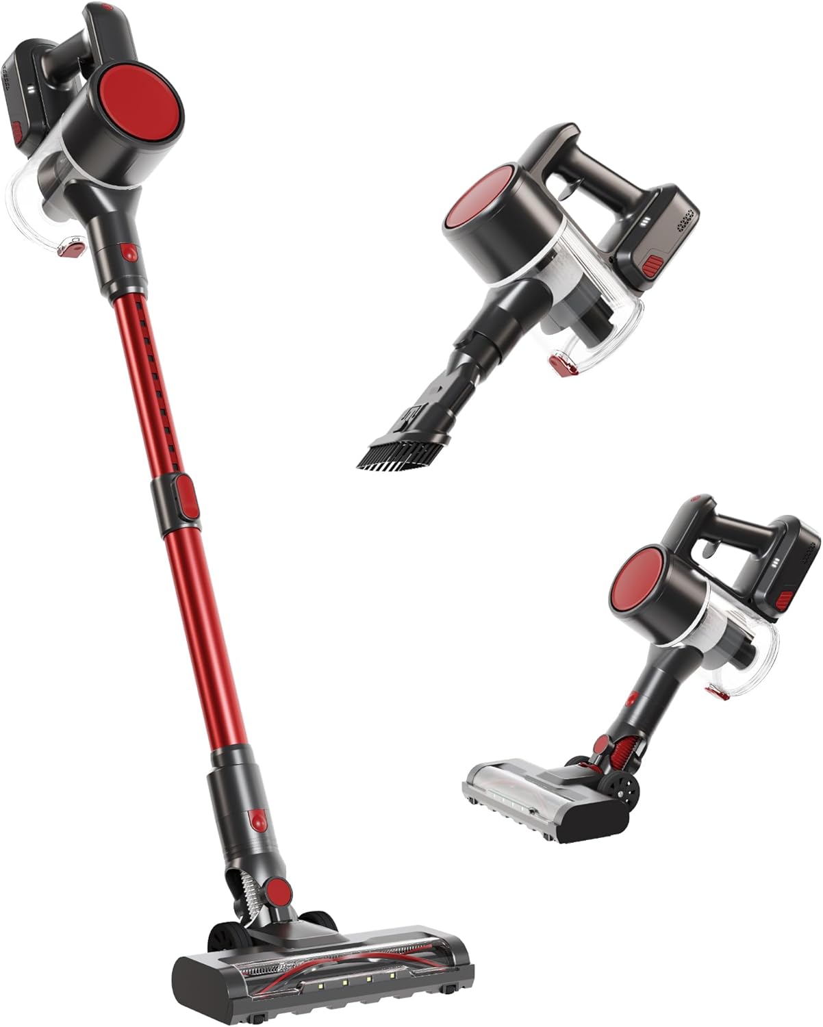 NEWBULIG Cordless Vacuum Cleaner, Removable Stick Vacuum with LED Touch Screen, Self-Standing, 35Mins Runtime, Lightweight Handheld for Pet Hair, Hard Floor, Carpet detail 9