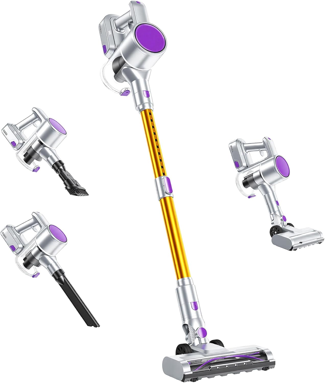 OLIXIS Cordless Vacuum Cleaner with Flexible Steering & Extendable Pole,3 Brush Heads, Lightweight Wireless Rechargeable Upright Vacuum with LED Light & Wall Mount for Hardwood Floors & Carpet detail 6
