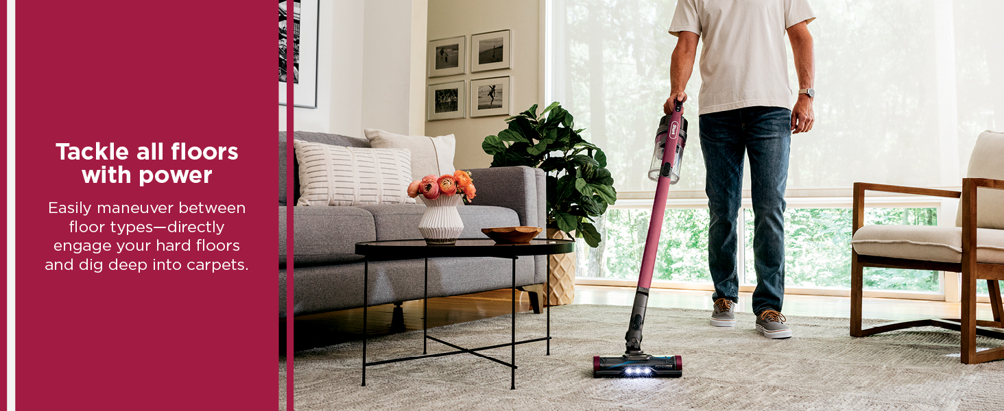 Shark Cordless Vacuum Cleaner, HEPA Filter, Lightweight, Portable, Rechargeable, Pet Hair Pickup, Removable Handheld, Crevice, Upholstery & Dusting Brush Included, 40-min runtime, Red, IZ362H detail 6