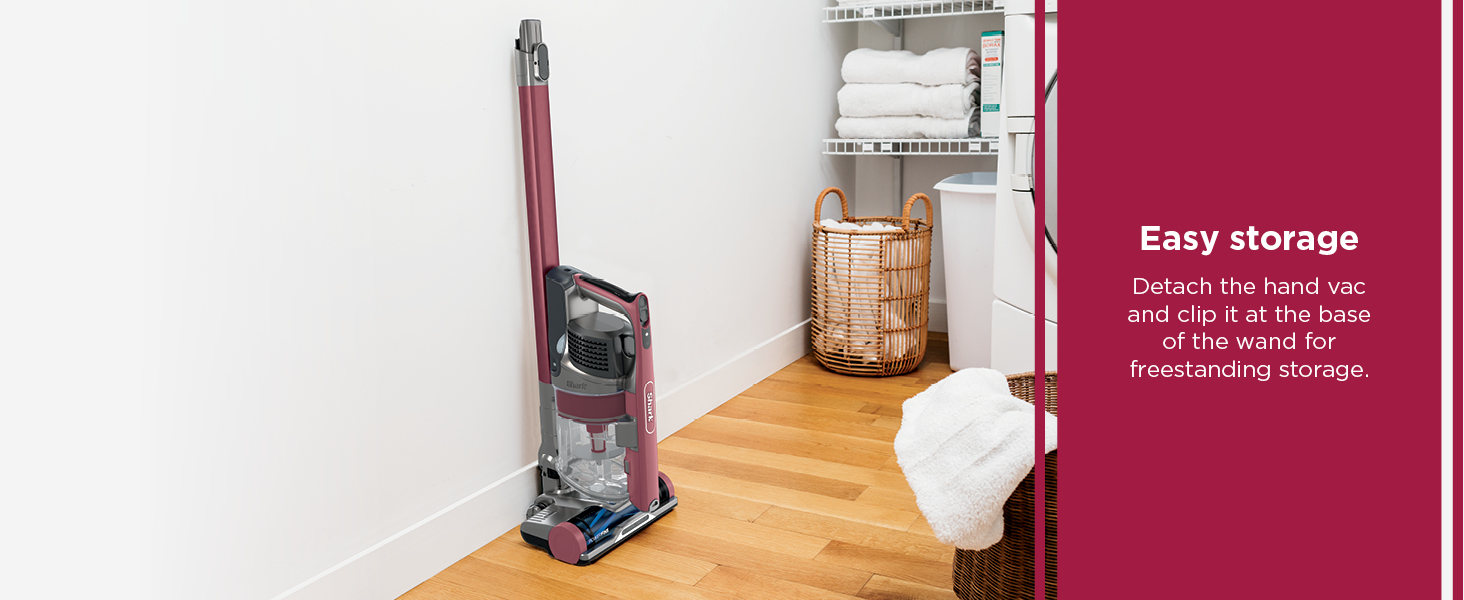 Shark Cordless Vacuum Cleaner, HEPA Filter, Lightweight, Portable, Rechargeable, Pet Hair Pickup, Removable Handheld, Crevice, Upholstery & Dusting Brush Included, 40-min runtime, Red, IZ362H detail 10