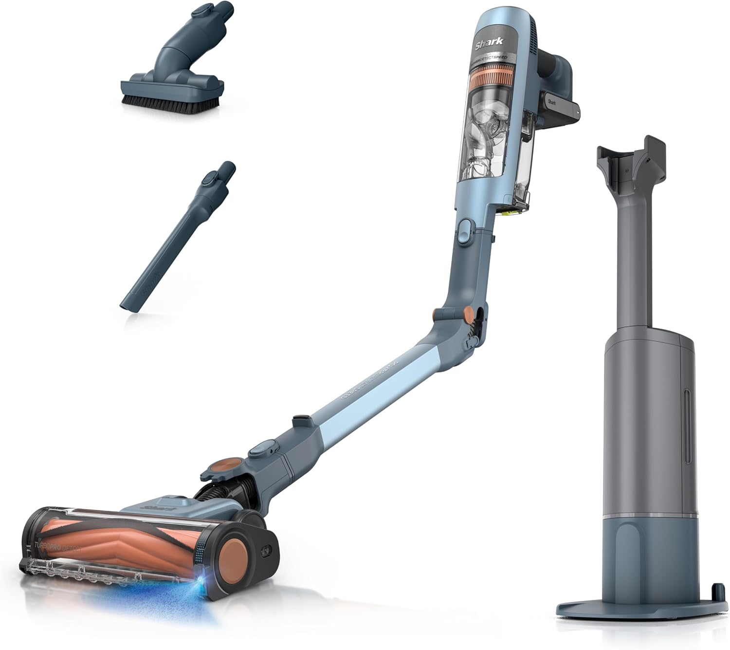 Shark PowerDetect Speed Clean & Empty | Cordless Stick Vacuum Cleaner with Auto-Empty | Lightweight & Rechargeable Handheld Vacuum | Carpet, Hard Floors & Pet Hair | 60-Min Runtime | Ice Blue | IA3241 detail 8