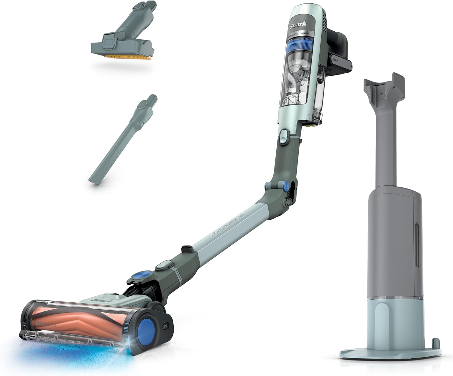 Shark PowerDetect Speed Clean & Empty | Cordless Stick Vacuum Cleaner with Auto-Empty | Lightweight & Rechargeable Handheld Vacuum | Carpet, Hard Floors & Pet Hair | 60-Min Runtime | Ice Blue | IA3241 detail 9