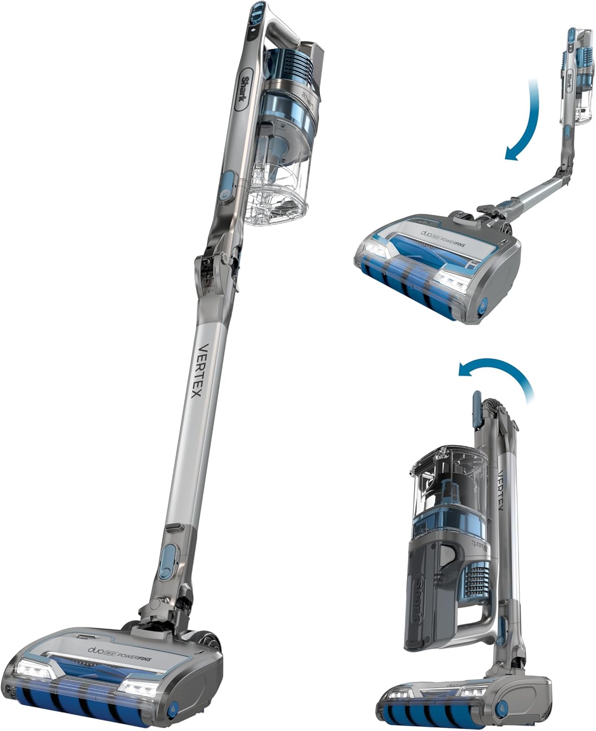 Shark Pet Cordless Stick Vacuum | XL Dust Cup, LED Headlights, Removable Handheld Vac, Crevice Tool | Portable Vacuum for Pet Hair | Carpet & Hard Floors | 40-Min Runtime | Ice Blue | IX141AMZ detail 11
