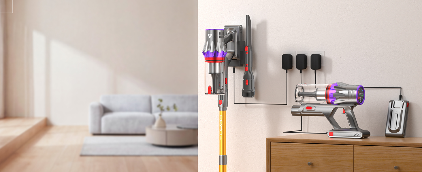 Coovy SU7 Ultra Cordless Vacuum Cleaner, 55KPa/650W 80Mins Runtime Powerful Suction Stick Vaccum for Whole-House Cleaning, Self-Standing Anti-Tangle Vac for Hard Floors Carpet Pet Hair, Ultra Version detail 4