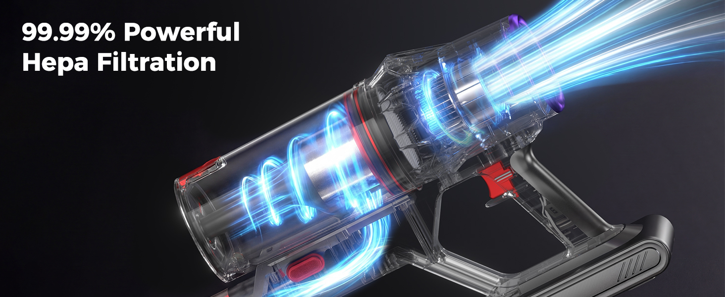 Coovy SU7 Ultra Cordless Vacuum Cleaner, 55KPa/650W 80Mins Runtime Powerful Suction Stick Vaccum for Whole-House Cleaning, Self-Standing Anti-Tangle Vac for Hard Floors Carpet Pet Hair, Ultra Version detail 9