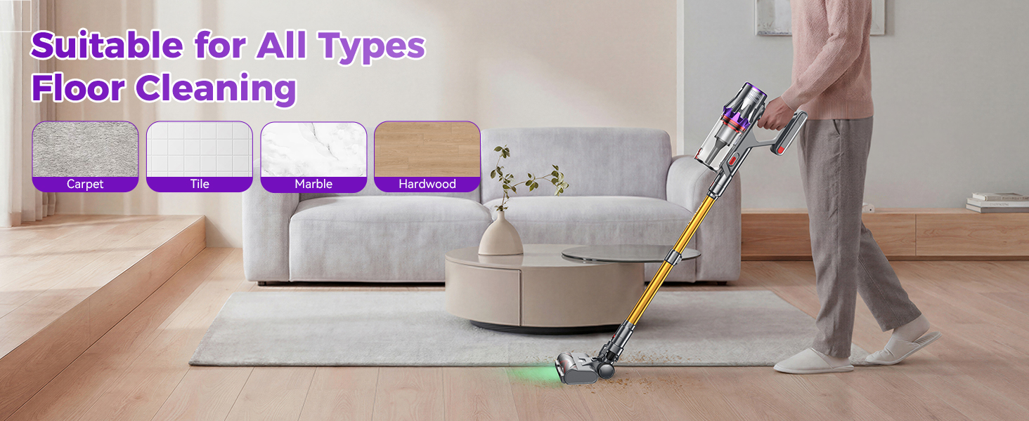 Coovy SU7 Ultra Cordless Vacuum Cleaner, 55KPa/650W 80Mins Runtime Powerful Suction Stick Vaccum for Whole-House Cleaning, Self-Standing Anti-Tangle Vac for Hard Floors Carpet Pet Hair, Ultra Version detail 10