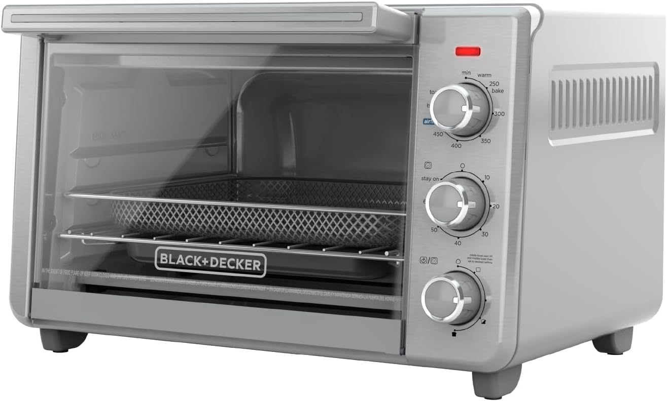 BLACK+DECKER Crisp 'N Bake Air Fryer Countertop Convection Toaster Oven, Large