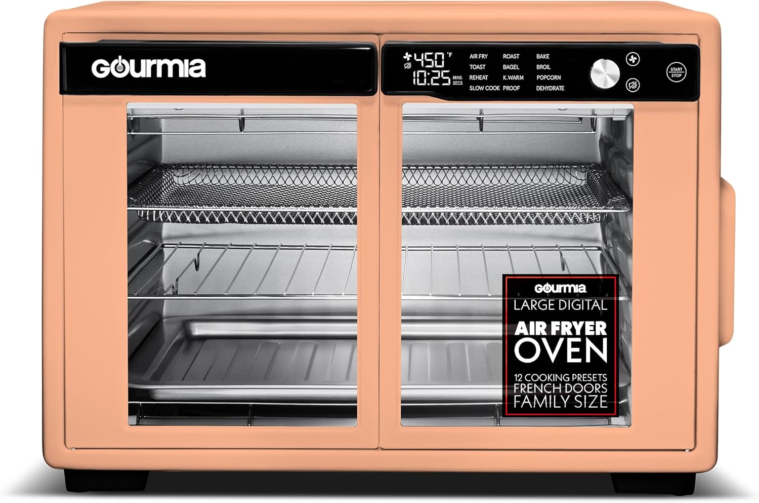 Gourmia French Door Air Fryer Oven - 37 Qt Large Capacity Convection Toaster